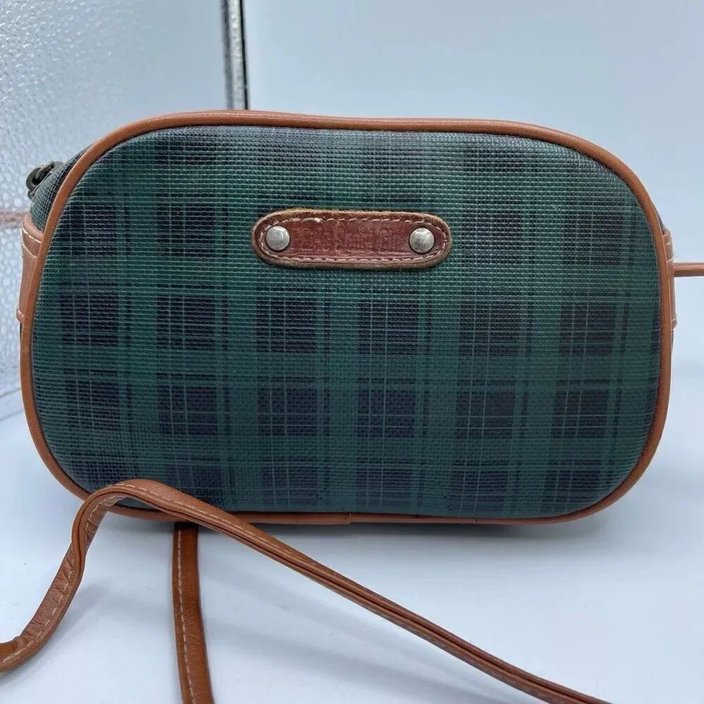 Vintage Plaid Paris Sport Club crossbody bag.